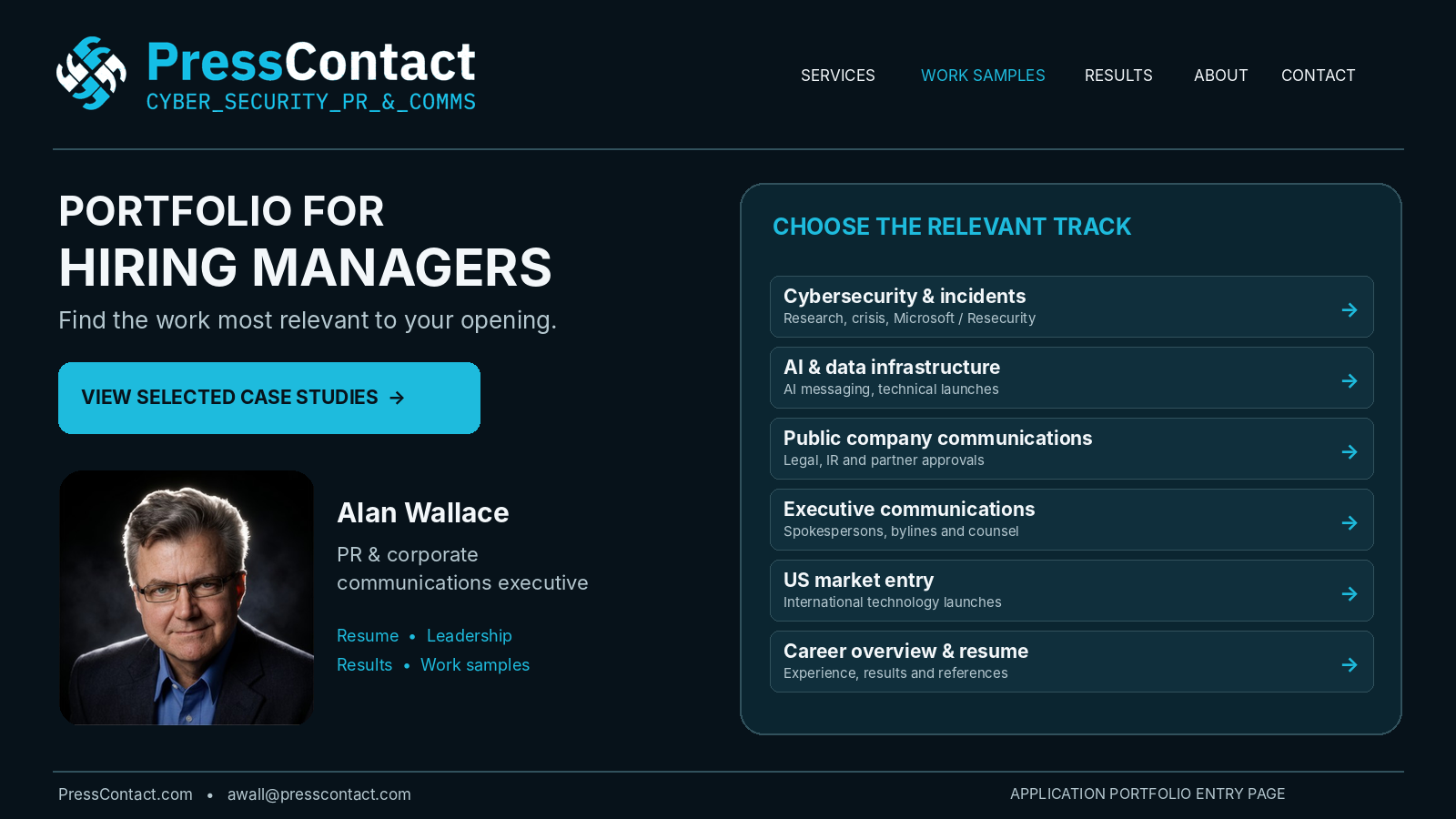 Supplied portfolio page graphic