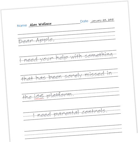Dear Tim Cook: Letter from an American Dad, Apple iOS Parental Controls