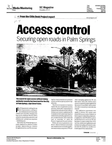 SC Magazine coverage of Panda Software, 2003-10-01, page 1: Access Control